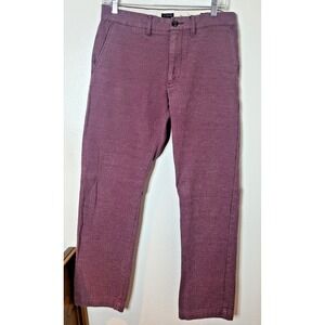 J. Crew Flex Chino Pants Mens 31 x 28 99% Cotton Maroon Preppy Academia Stretch